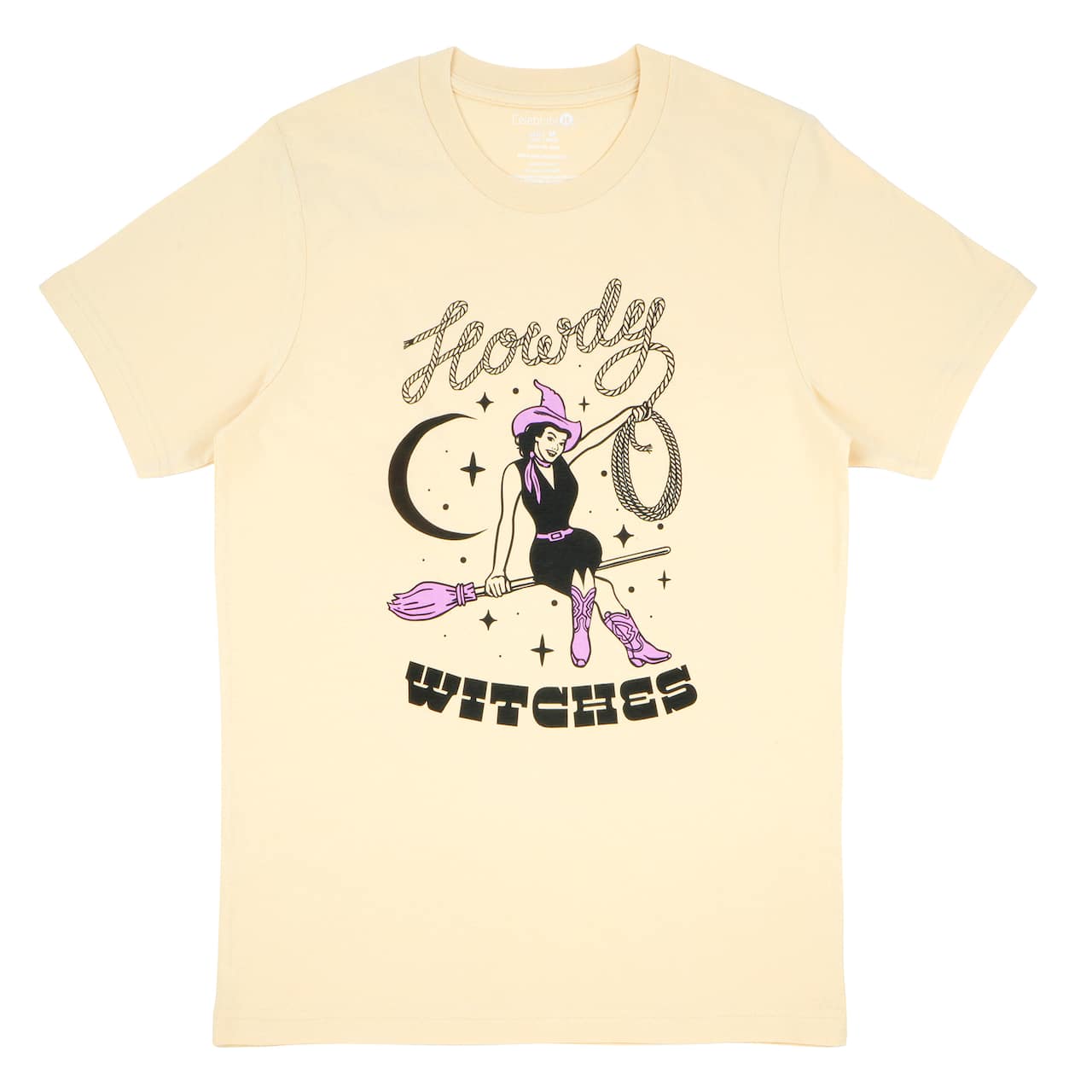 Beige Howdy Witches Adult Crew Neck T-Shirt by Celebrate It™